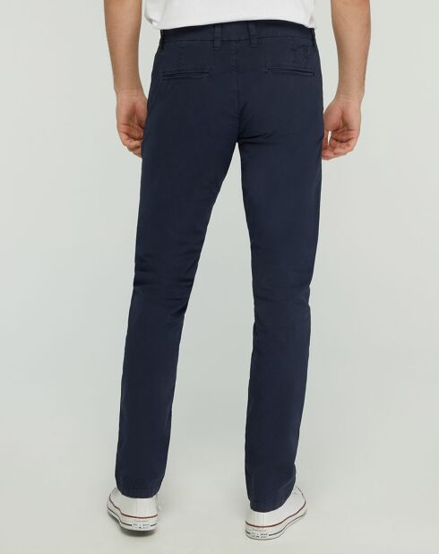 Pantalon chino slim Popplin Stretch bleu marine