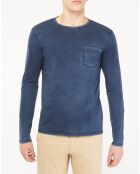 T-Shirt Pocket Wash bleu marine