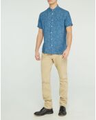 Chemise slim Cermid imprimée fleurs bleue