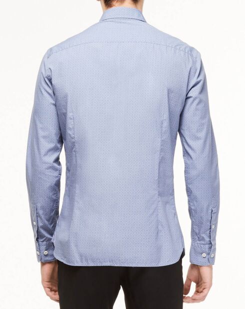 Chemise Slim Fit Valise imprimée bleue