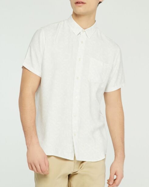 Chemise slim Cermid imprimée fleurs blanche
