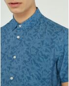 Chemise slim Cermid imprimée fleurs bleue