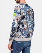 Sweat Print Feuilles gris/multicolore