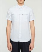 Chemise slim Carayo fines rayures bleu ciel