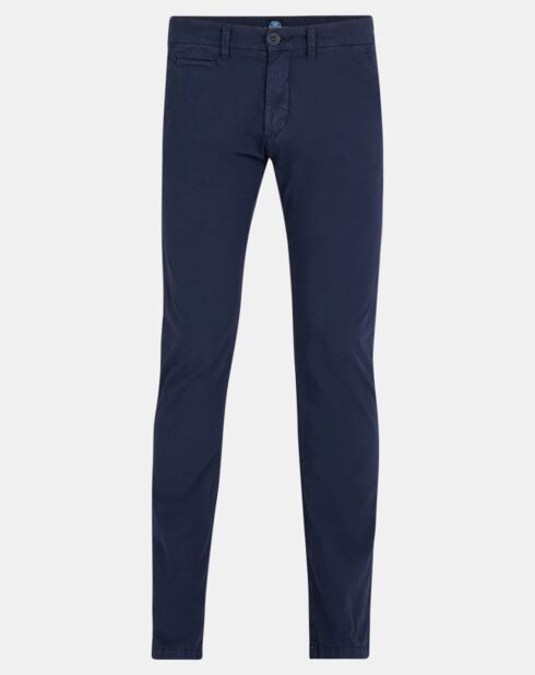 Pantalon chino slim Popplin Stretch bleu marine