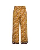 Pantalon fluide Fancy imprimé jaune foncé