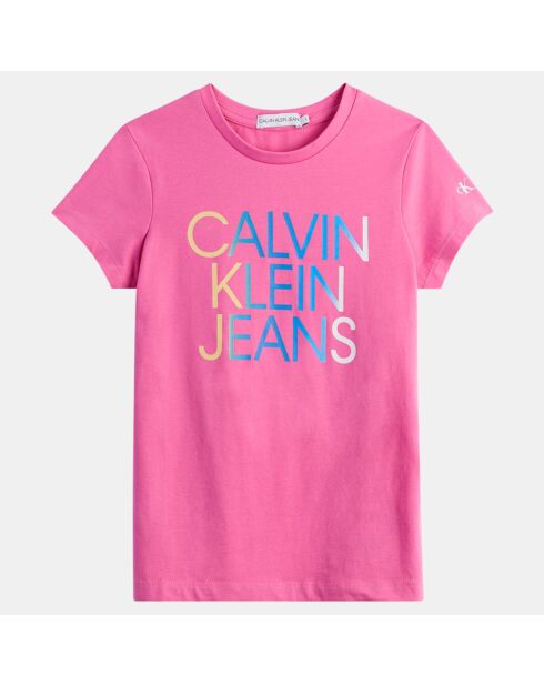 T-Shirt en Coton Ck Jeans rose
