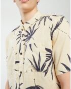 Chemise droite imprimée Palm beige