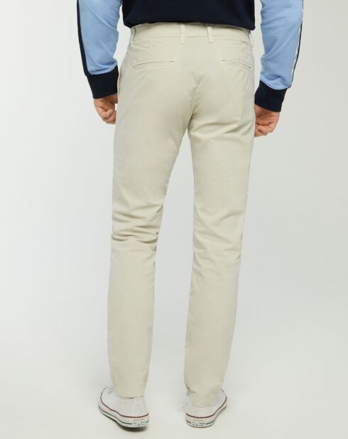 Pantalon chino slim Popplin Stretch beige