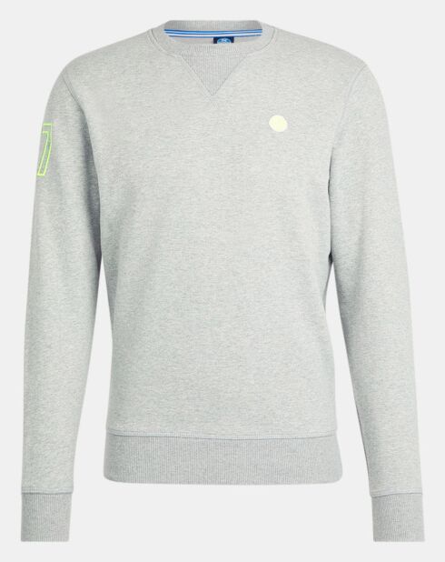 Sweat Logo Poitrine Fluo gris chiné