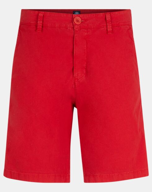 Rode slanke chinoshort van Popplin