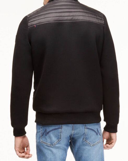 Schwarze gesteppte Jacke aus Bi-Material von Caba