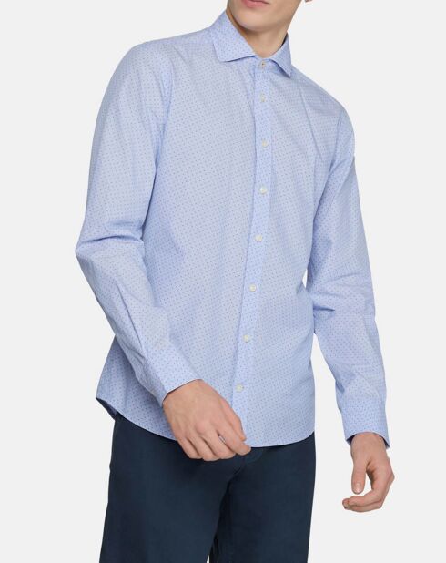 Chemise Slim Fit imprimée bleue