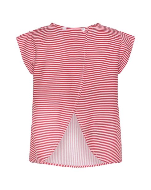 Top Lusi rayé dos ouvert rouge/blanc