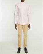 Chemise Slim Fit Strip Bat à rayures  rose