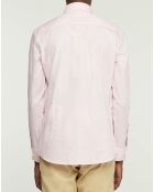 Chemise Slim Fit Strip Bat à rayures  rose