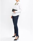 Portefeuille en Cuir d'Agneau Nina noir - 10.5x19x1 cm