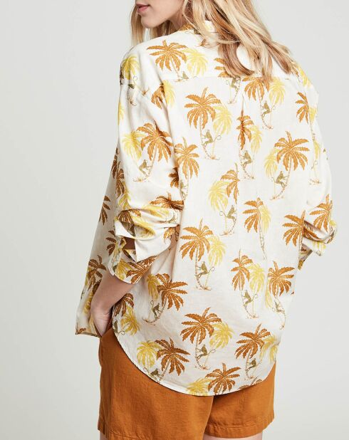 Blouse Cabane imprimée marron/jaune