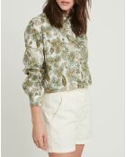 Chemise Charlot imprimée kaki/celadon