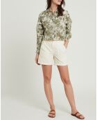 Chemise Charlot imprimée kaki/celadon