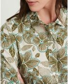 Chemise Charlot imprimée kaki/celadon