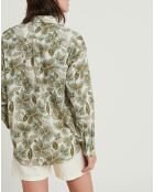 Chemise Charlot imprimée kaki/celadon