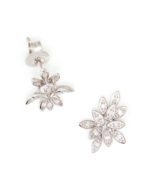 Boucles d'oreilles Bouquet Diamant 0.12 ct or blanc