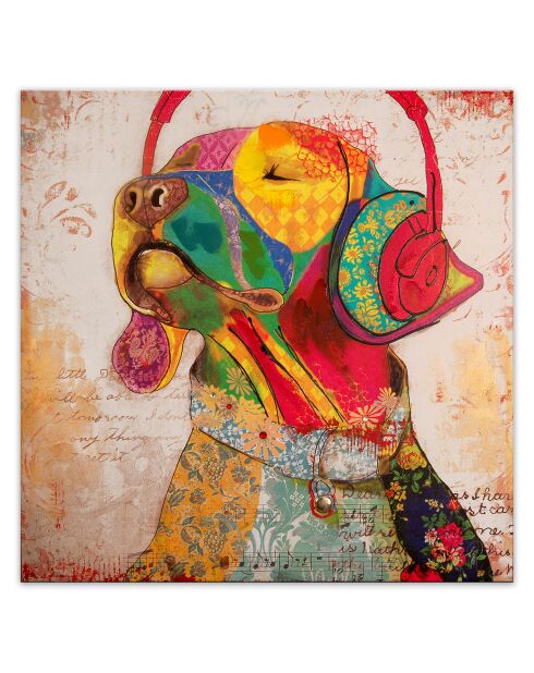 Peinture Labrador Pop Art multicolore - 80x80 cm