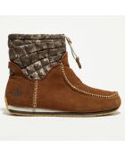 Boots en Velours de Cuir Thermoball marron