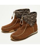 Boots en Velours de Cuir Thermoball marron