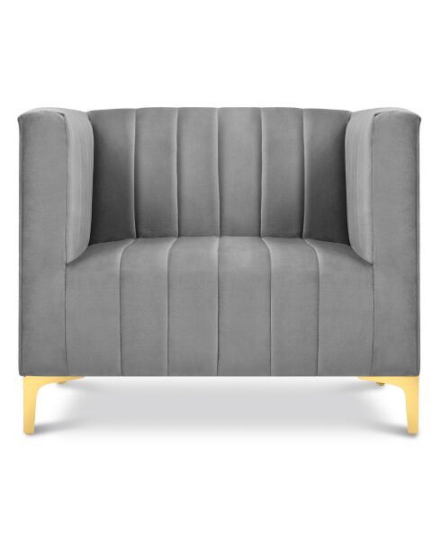 Fauteuil Velours Tutti gris clair - 90x85x74 cm