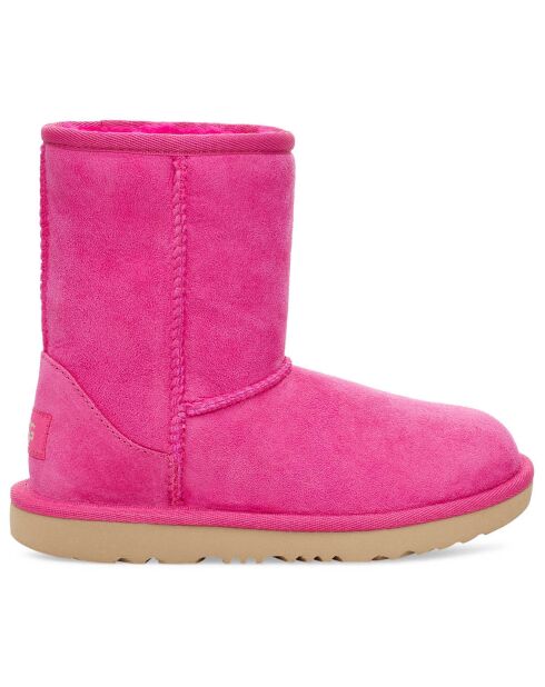 Boots fourrées Laine en Velours de Cuir Classic II fuchsia