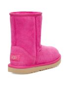 Boots fourrées Laine en Velours de Cuir Classic II fuchsia