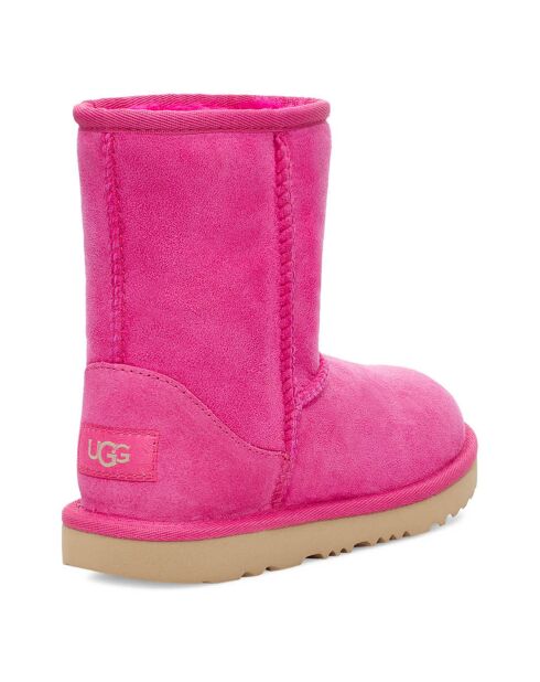 Boots fourrées Laine en Velours de Cuir Classic II fuchsia