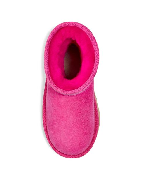 Boots fourrées Laine en Velours de Cuir Classic II fuchsia