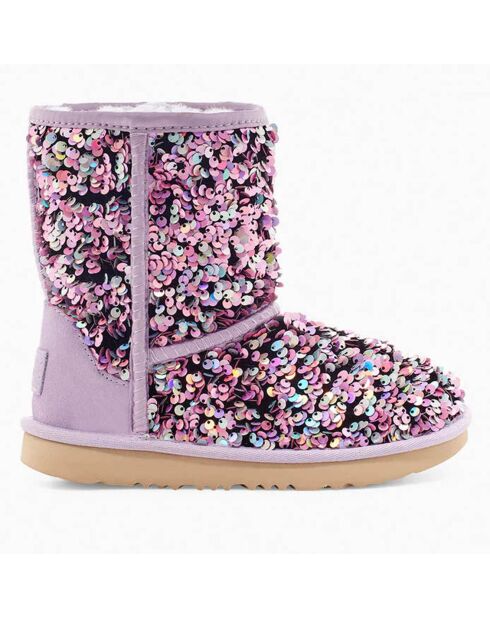 Boots fourrées Laine à Sequins Classic II Stellar rose/multicolore