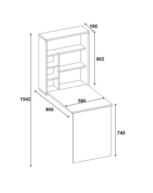 Bureau Sedir blanc - 59x154.2x90 cm