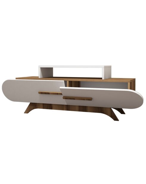 Meuble TV Rose  noyer/blanc - 145x37x50 cm