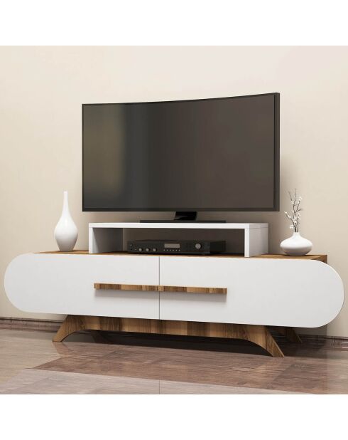 Meuble TV Rose  noyer/blanc - 145x37x50 cm