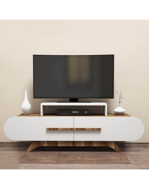Meuble TV Rose  noyer/blanc - 145x37x50 cm