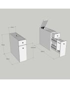 Meuble de cabinet Calencia  chêne - 19x55x60 cm