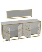 Console & Miroir Polka Aynali  doré/blanc - 179.9x75x47.3 cm
