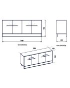 Console & Miroir Polka Aynali  doré/blanc - 179.9x75x47.3 cm