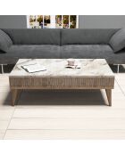 Ensemble de 3 meubles Milan  noyer/blanc - 180x40x35 cm