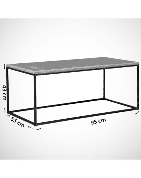 Table basse Cosco  blanc/noir - 95x43x55 cm