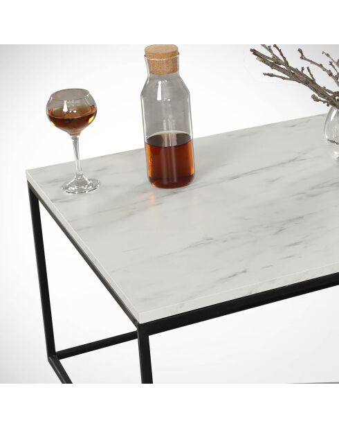 Table basse Cosco  blanc/noir - 95x43x55 cm