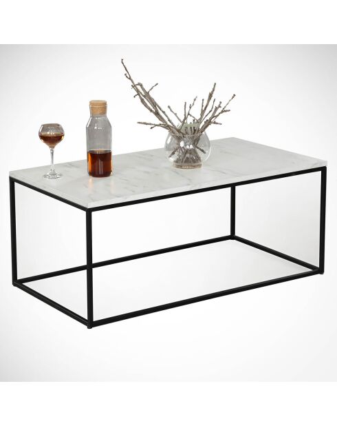 Table basse Cosco  blanc/noir - 95x43x55 cm