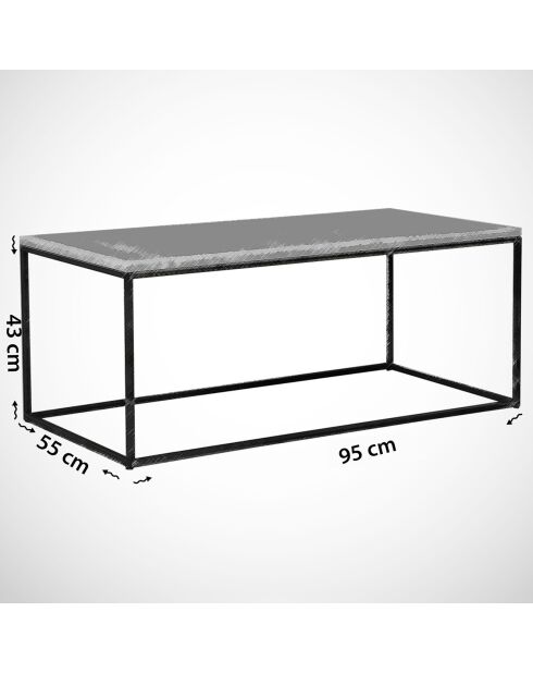 Table basse Cosco  noir/blanc - 95x43x55 cm