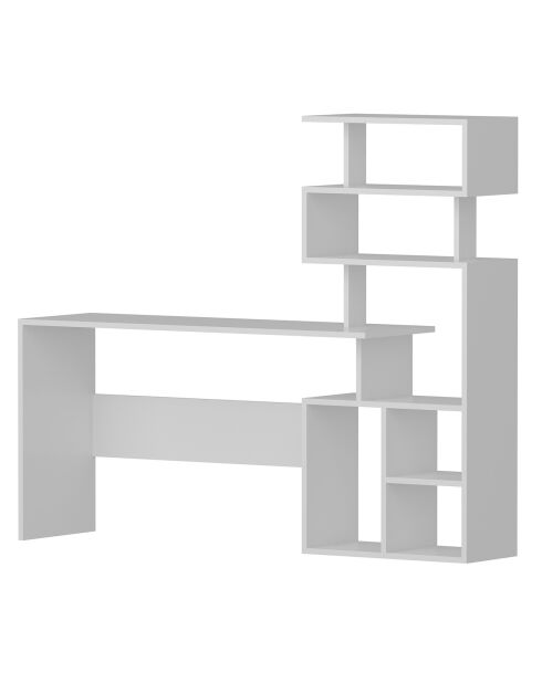 Bureau avec étagère Next  blanc - 160x135x40 cm