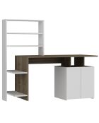 Bureau Melis noyer/blanc - 146.3x73.8x60 cm